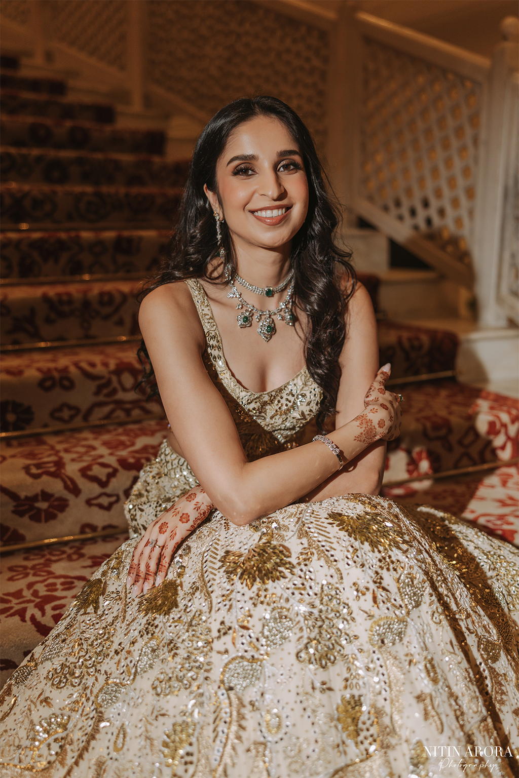 Aprajita In Our Azra Ivory and Gold Lehenga