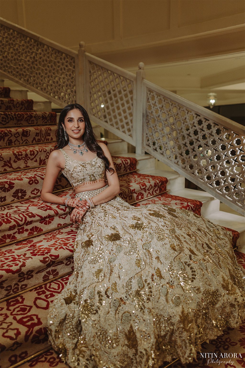 Aprajita In Our Azra Ivory and Gold Lehenga