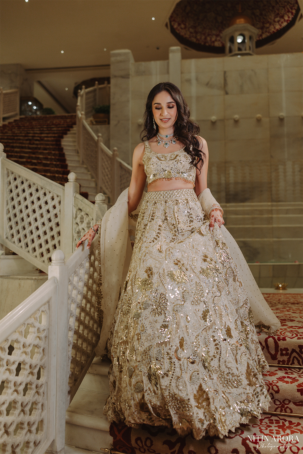 Aprajita In Our Azra Ivory and Gold Lehenga