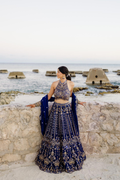 Pooja Mukund In Our Sufiyaana Royal Blue Organza Lehenga Set