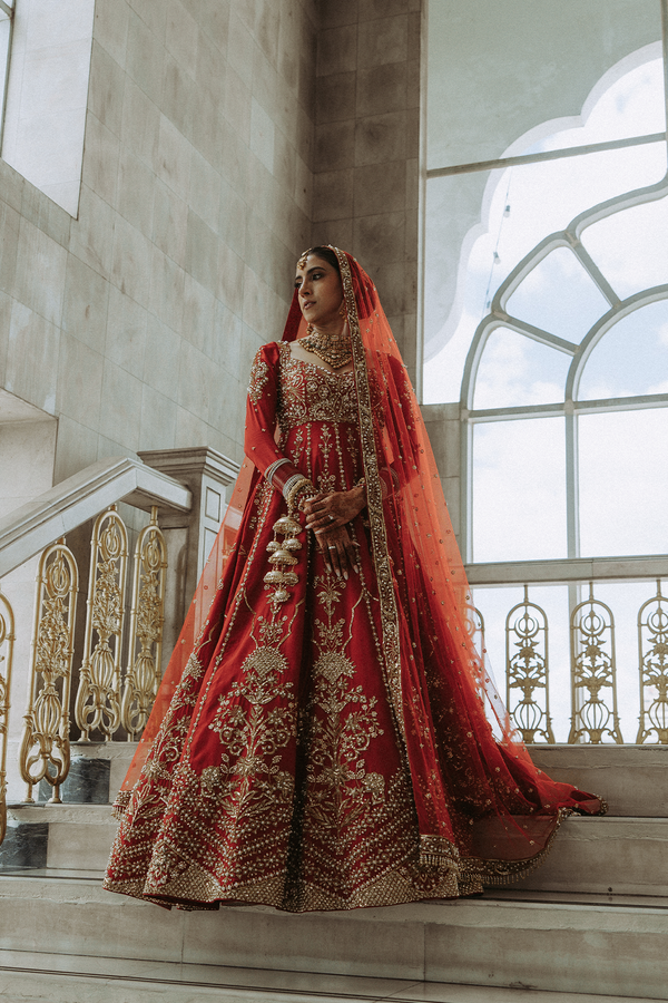 Simran In Our Red Bridal Anarkali