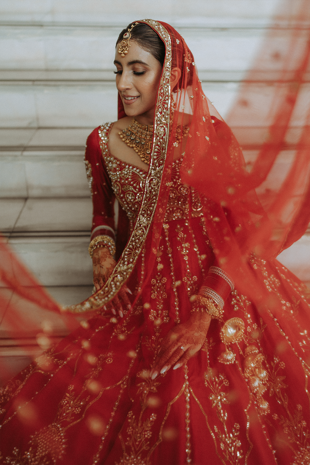 Simran In Our Red Bridal Anarkali