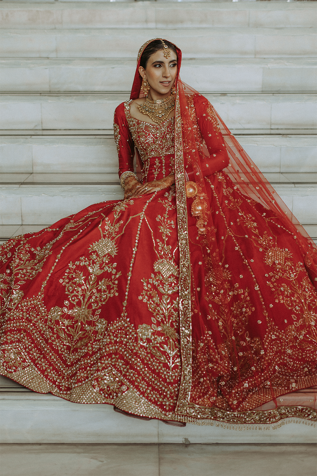 Simran In Our Red Bridal Anarkali