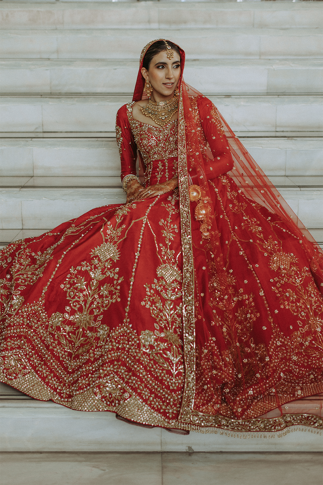 Simran In Our Red Bridal Anarkali