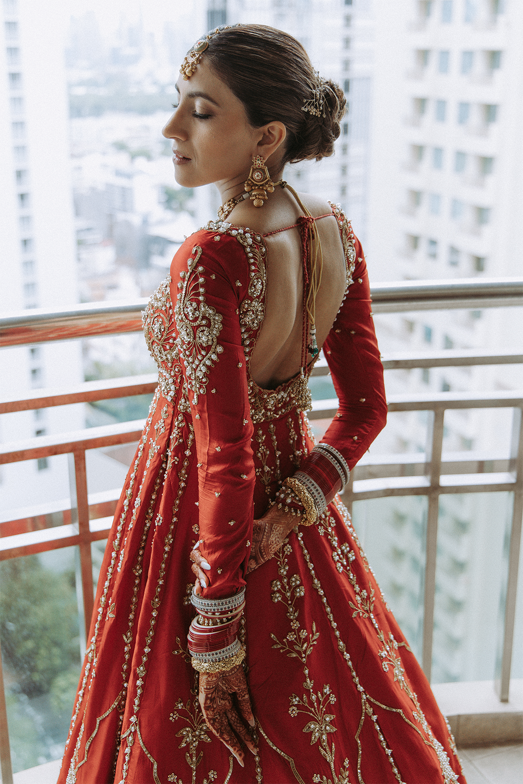 Simran In Our Red Bridal Anarkali