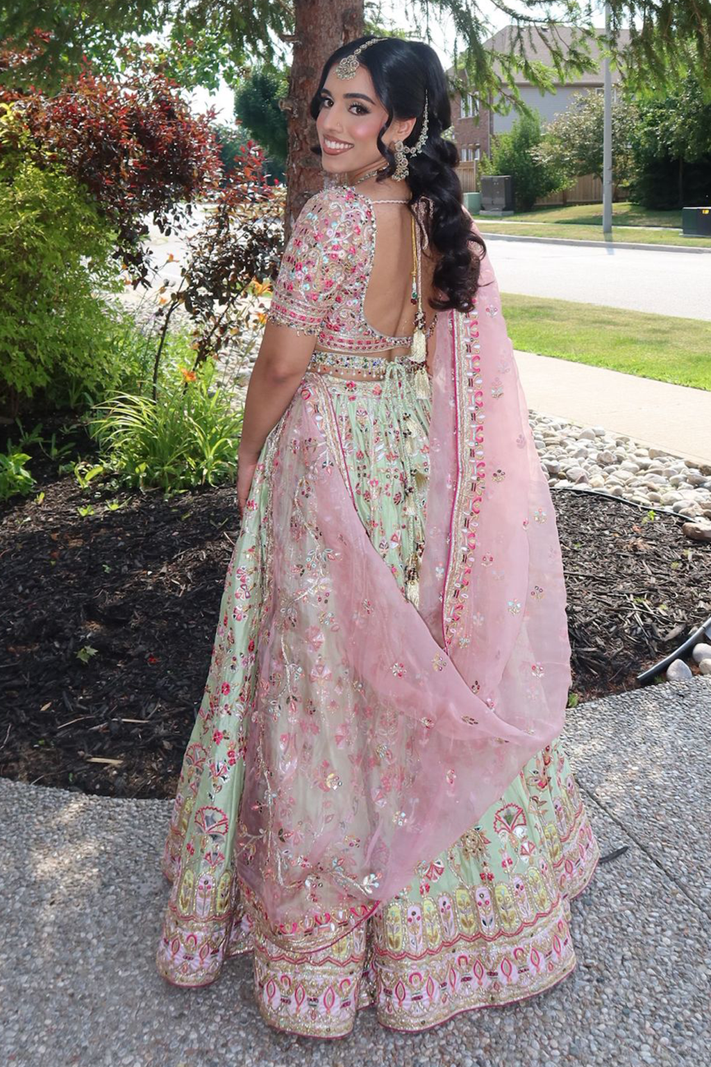 Taman In Our Mint Green Chanderi Lehenga Set