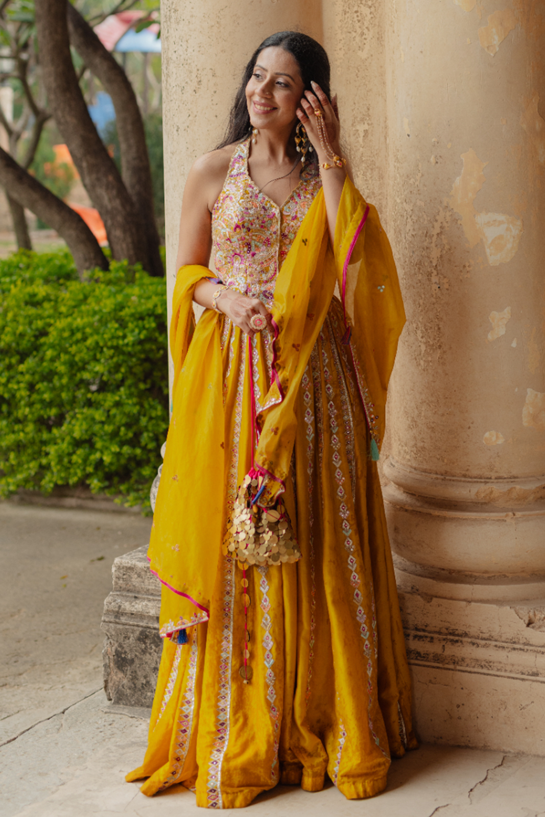Shivani Trehan In Our Mustard Corset And Skirt Set