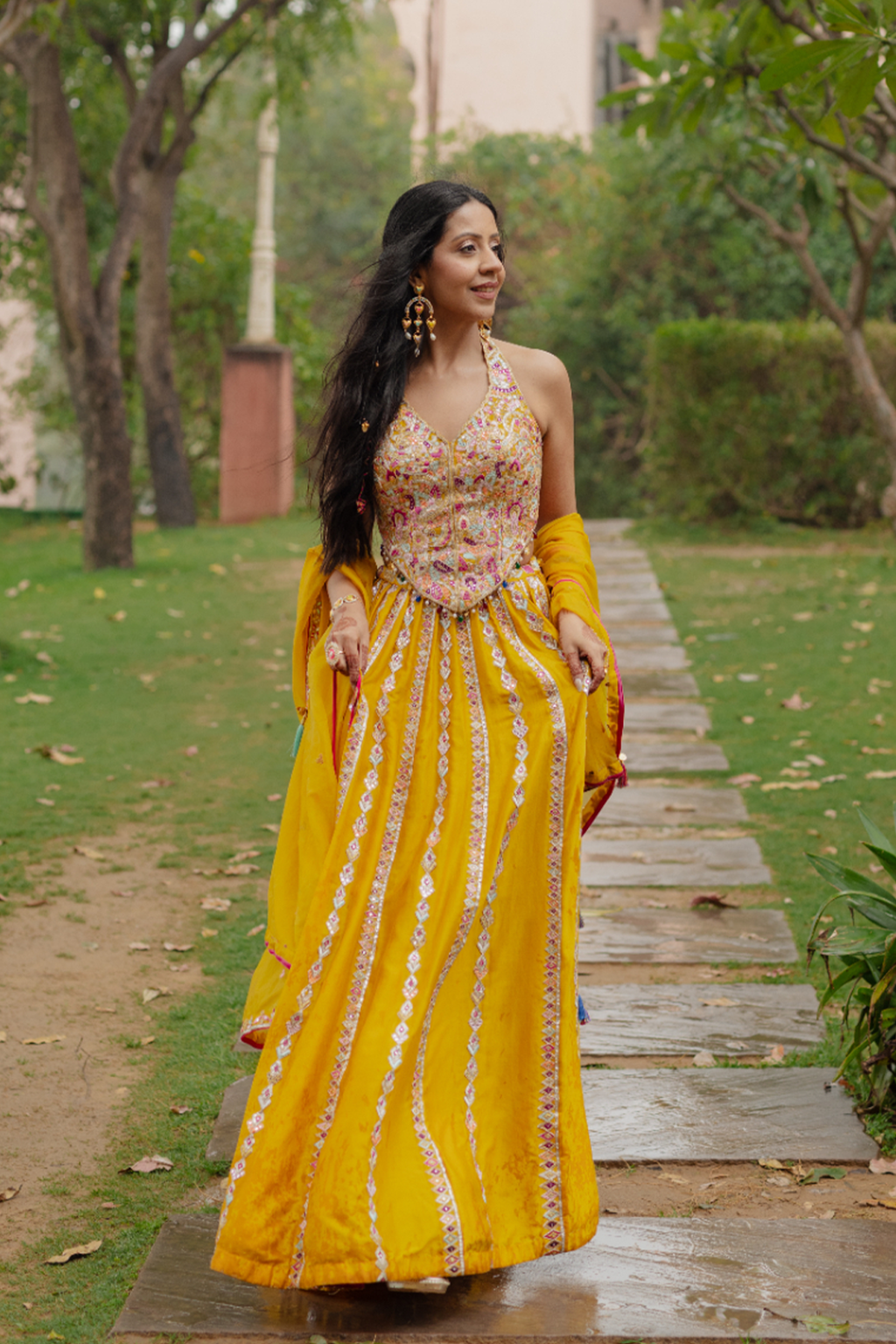 Shivani Trehan In Our Mustard Corset And Skirt Set