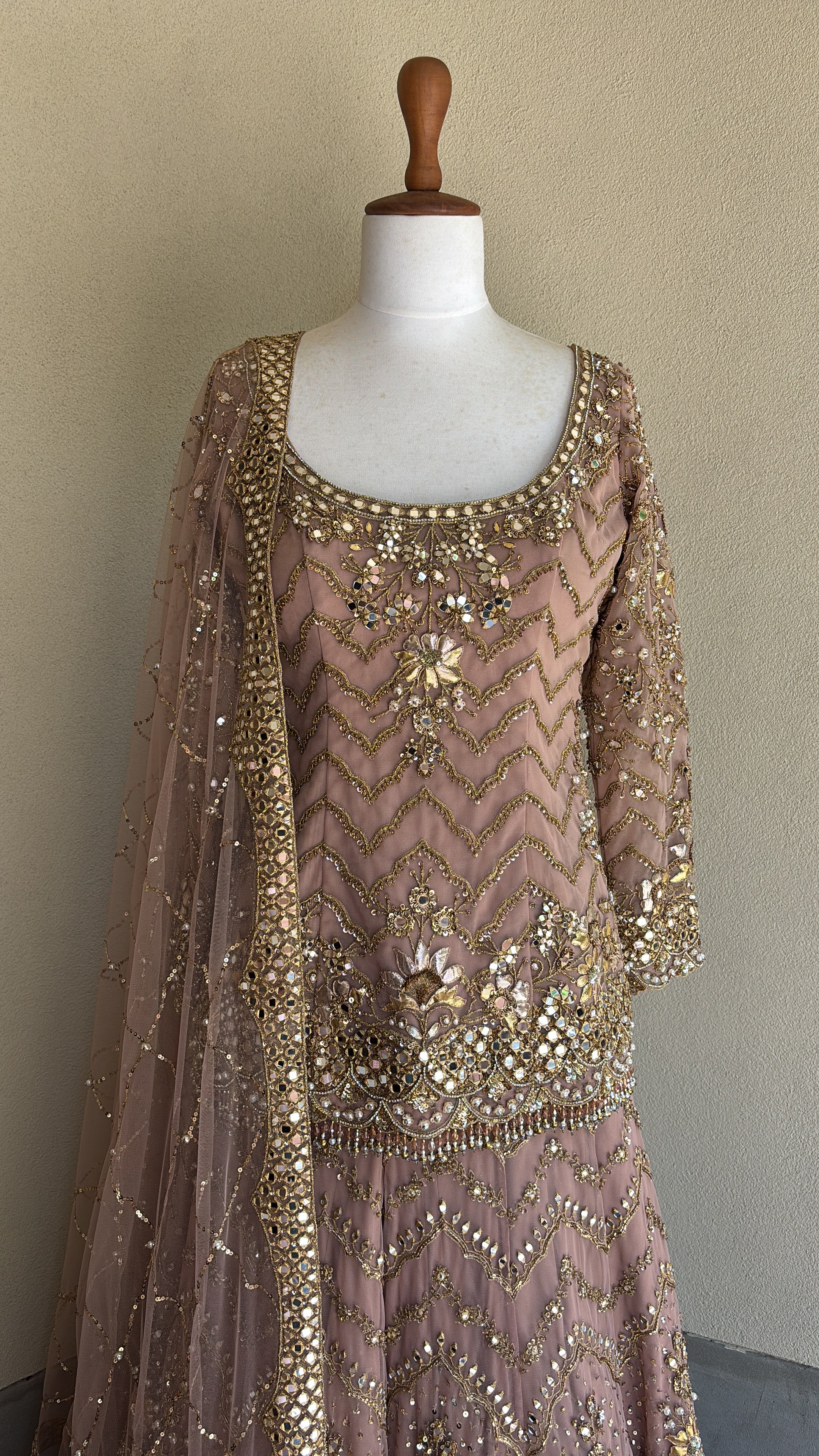 Mauve Pink Embroidered Sharara Set