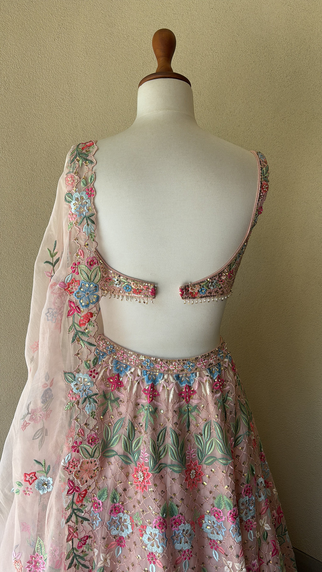 Baby Pink Organza Lehenga Set