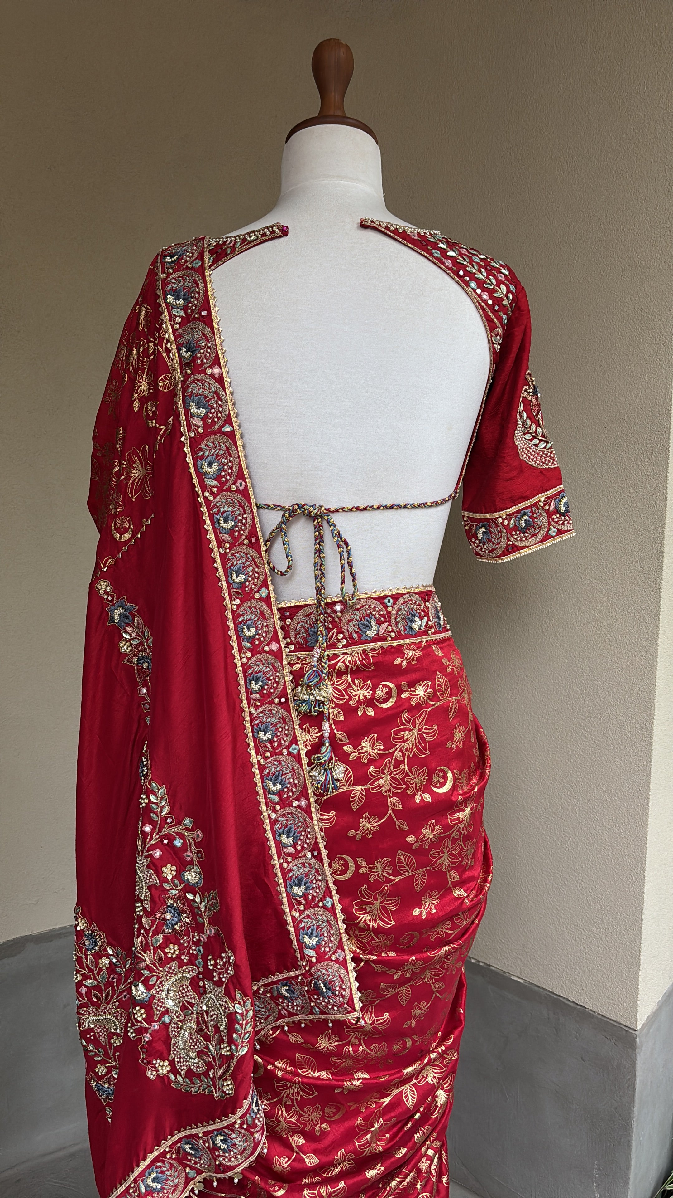 Red Chaand Saree