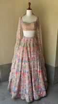 Baby Pink Organza Lehenga Set