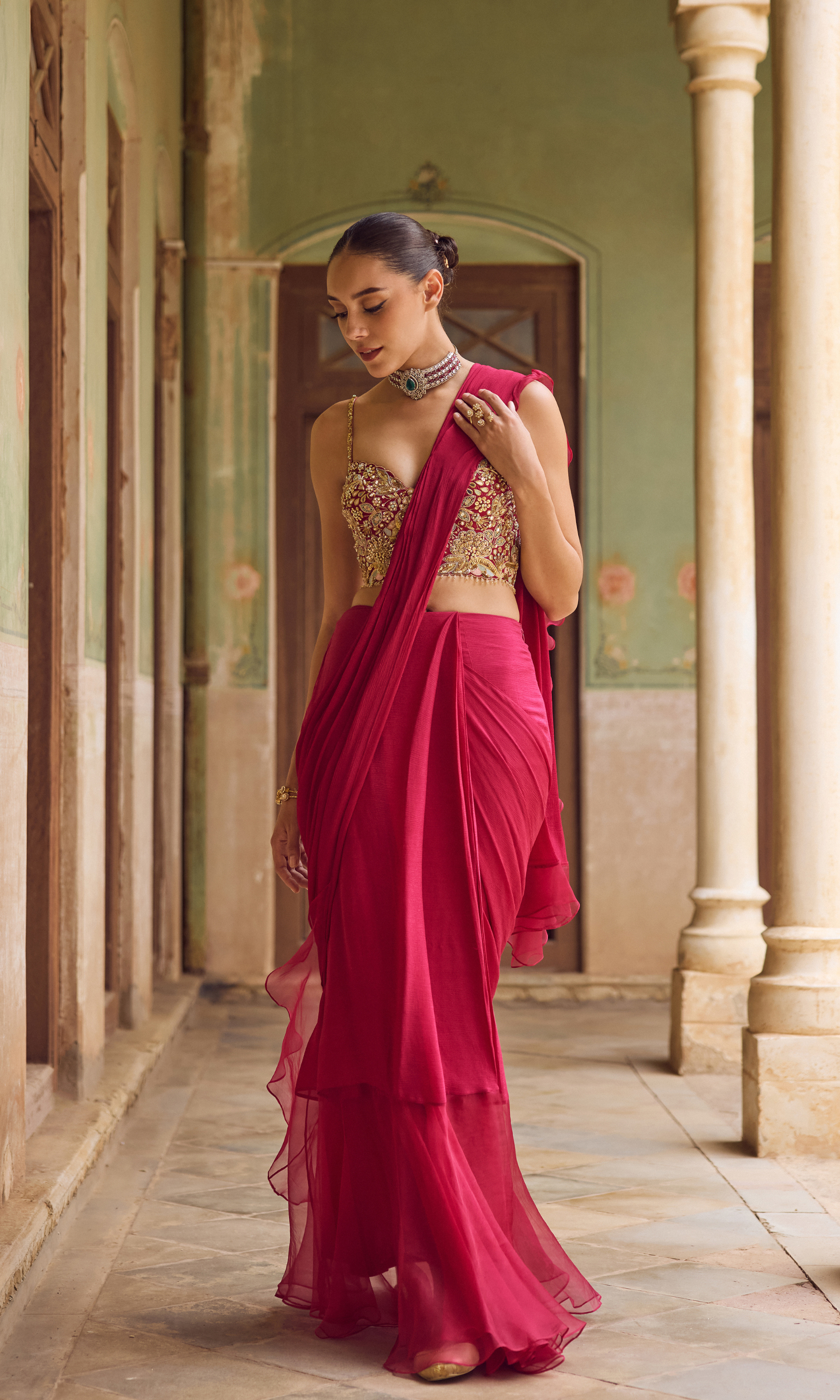 GULAAB RUFFLE SAREE