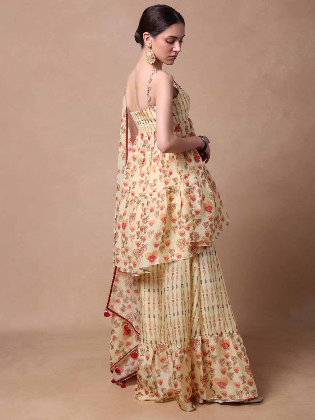 Ivory Blooming Hearts Gharara