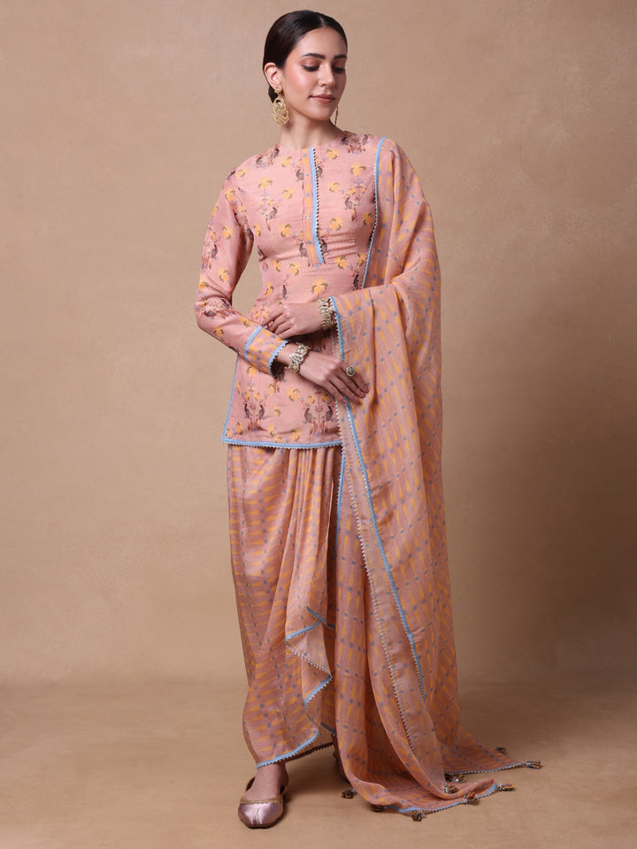 Gardenia Rhapsody Drape Skirt Set