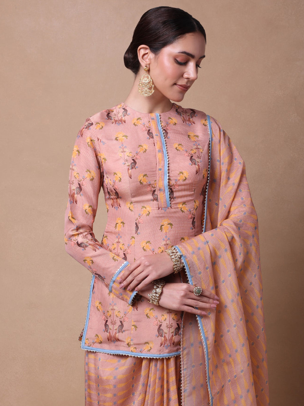 Gardenia Rhapsody Drape Skirt Set