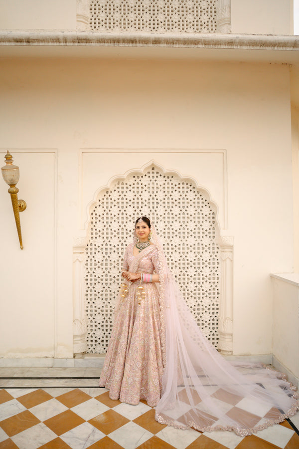 Tanisha Katyal In Our Serenade Rose Pink Mirror Lehenga