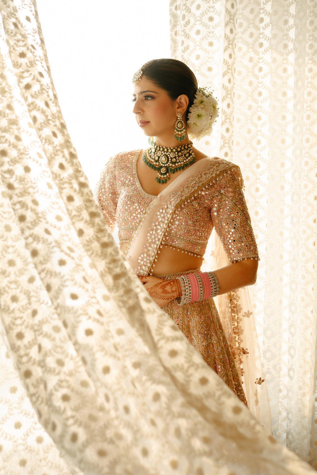Tanisha Katyal In Our Serenade Rose Pink Mirror Lehenga