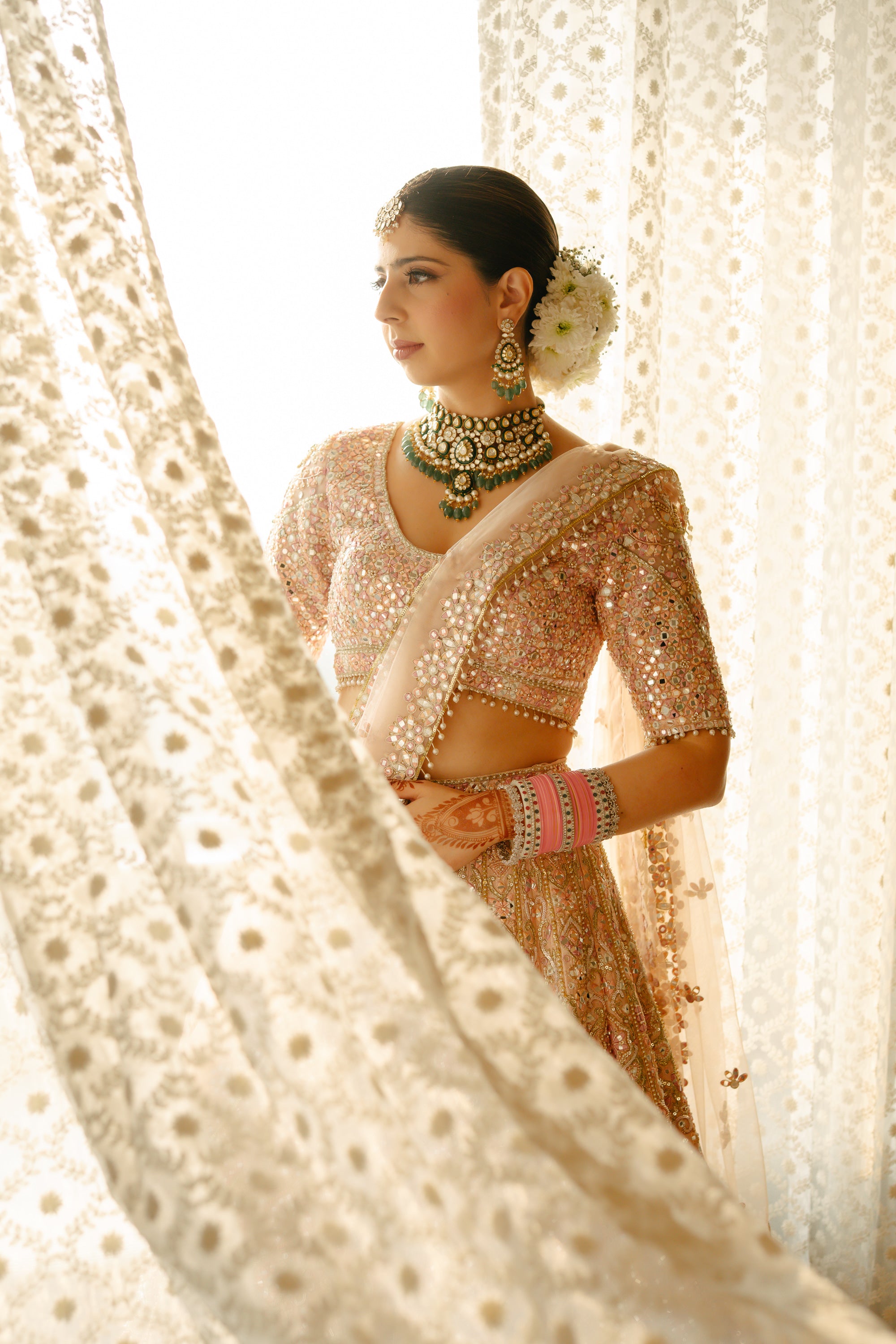 Tanisha Katyal In Our Serenade Rose Pink Mirror Lehenga