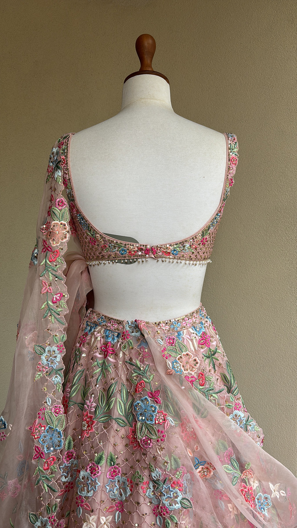 Baby Pink Organza Lehenga Set