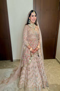 ANAQAT KAMBOJ IN OUR PEACH GEORGETTE CHEVRON EMBROIDERED LEHENGA