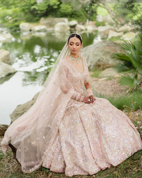 Roshni Badlani In Our Serenade Rose Pink Mirror Lehenga