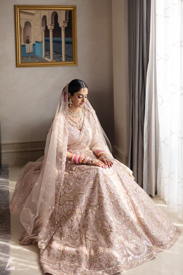 NATASHA VORA IN OUR SERENADE PINK MIRROR LEHENGA SET