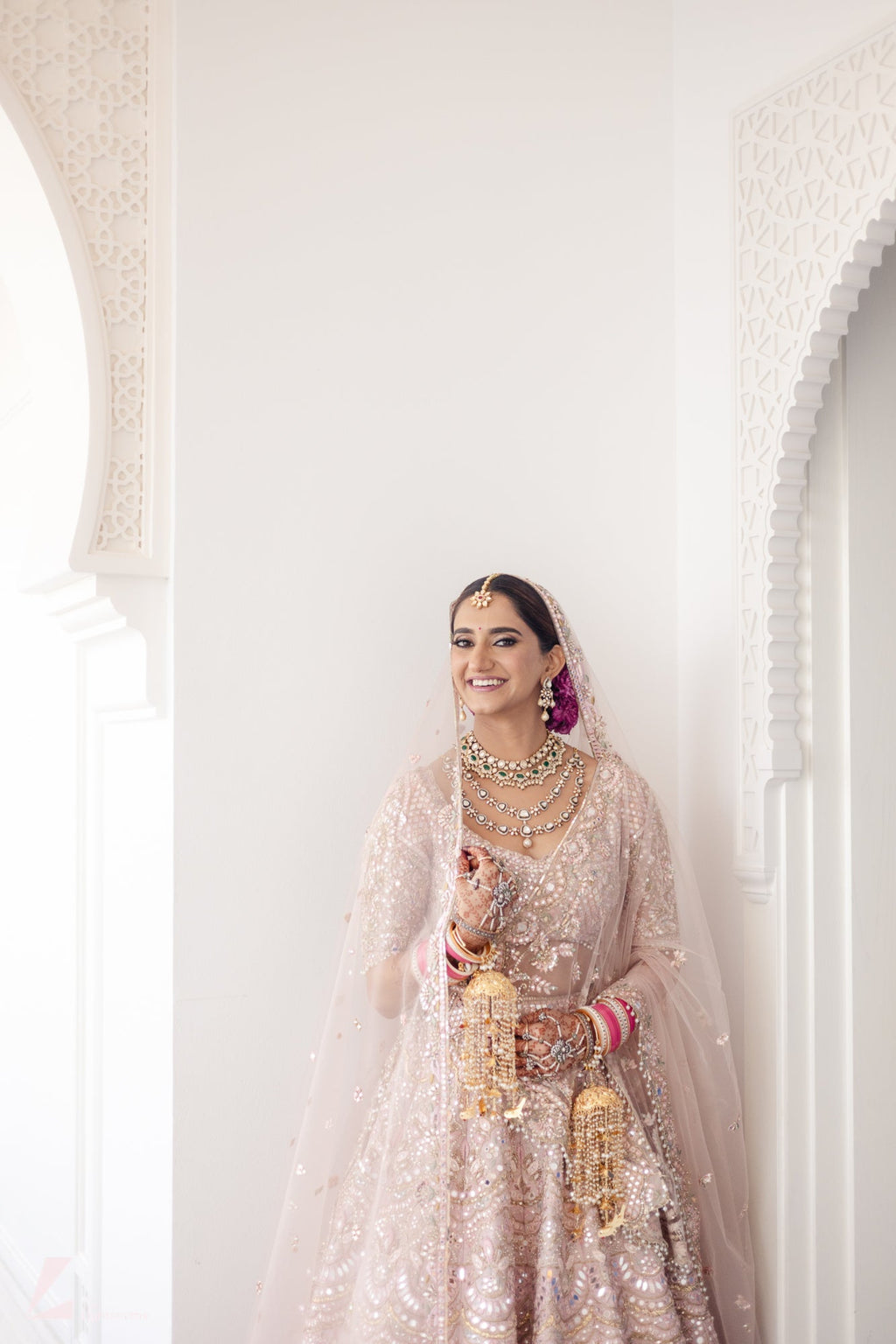 NATASHA VORA IN OUR SERENADE PINK MIRROR LEHENGA SET