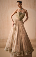 BISCUIT BROWN LEHENGA AND CORSET