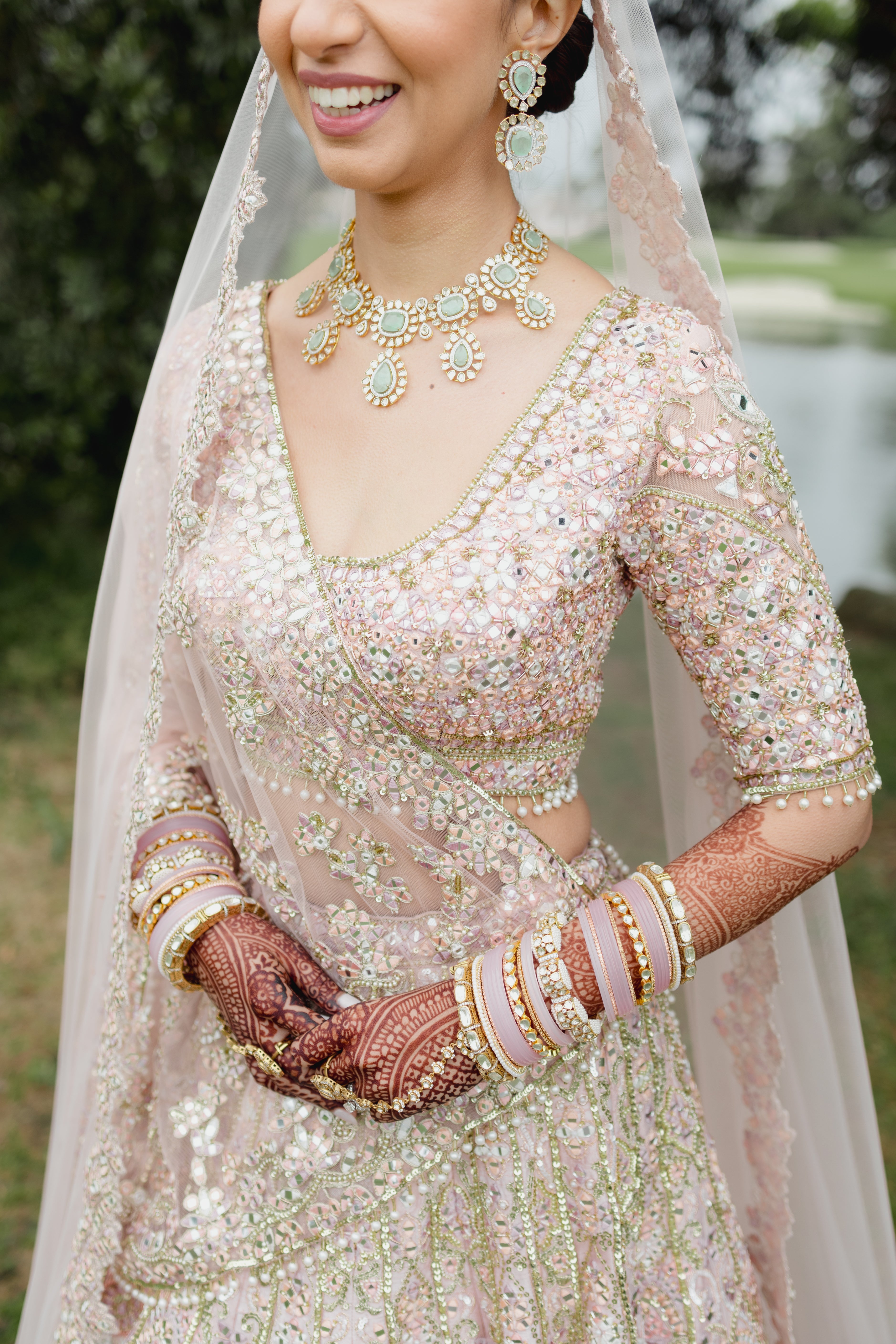 Roshni Badlani In Our Serenade Rose Pink Mirror Lehenga