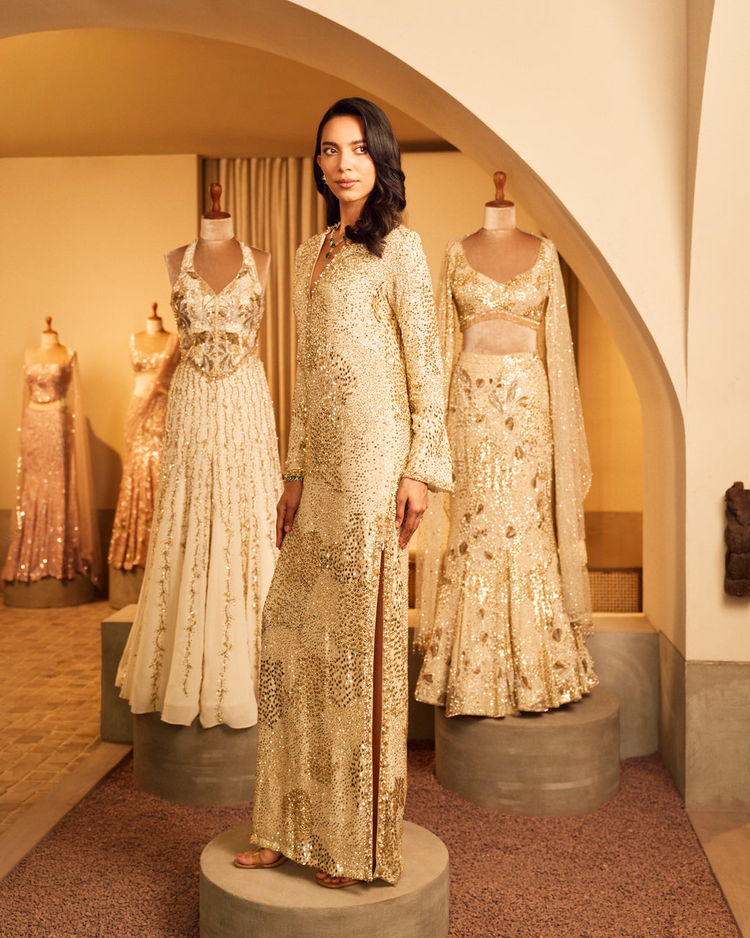 IVORY GEORGETTE SPARKLE KAFTAN