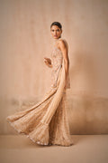Biscuit Brown Tulle Strappy Gharara Set
