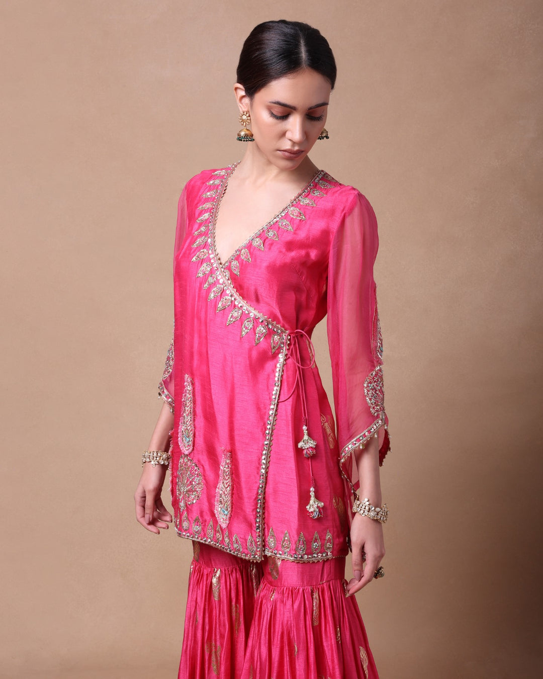 PINK ETERNAL BLOOM GHARARA SET