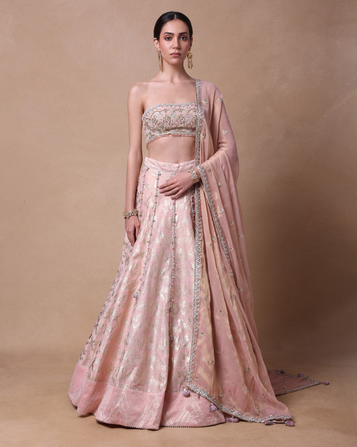 Pink Foil Mirage Lehenga