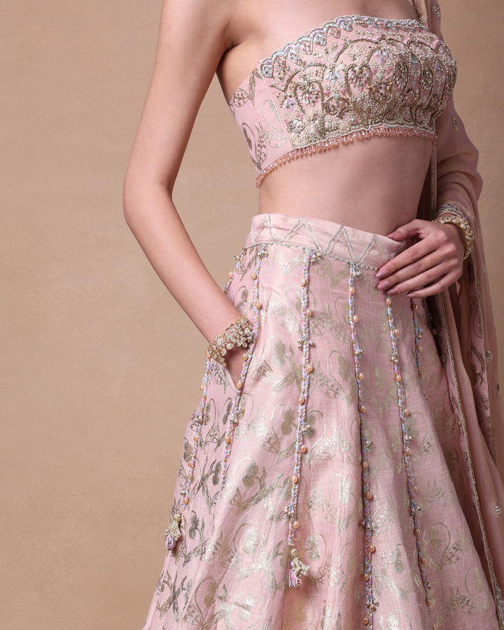 Pink Foil Mirage Lehenga