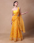 Yellow Petal Drape Saree