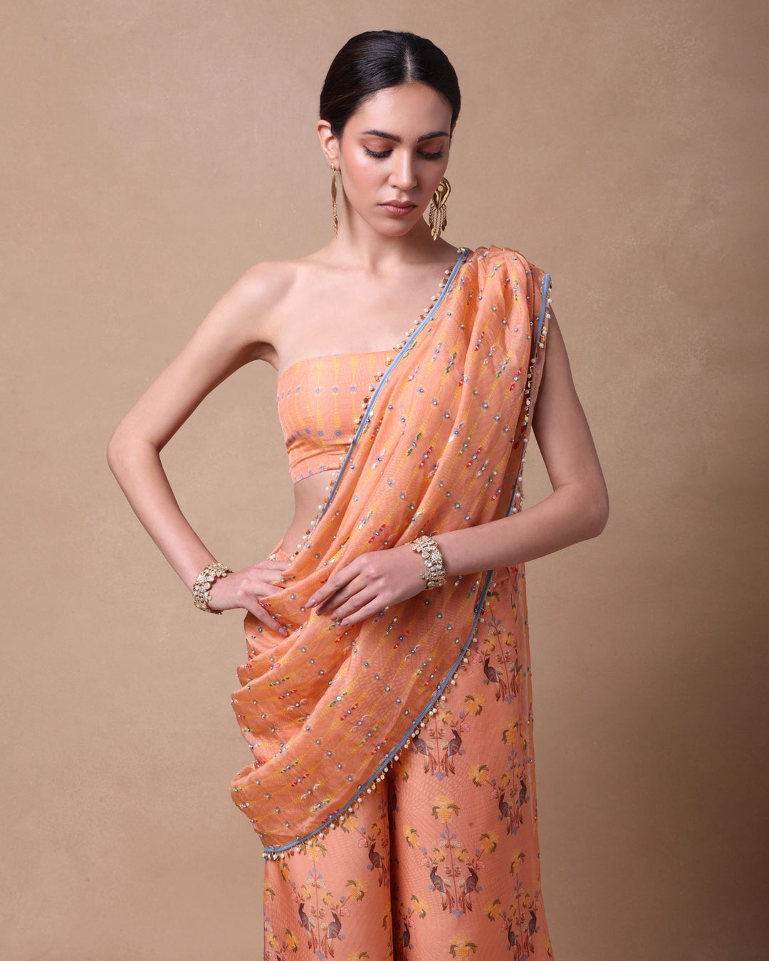 Gardenia Rhapsody Pant Saree