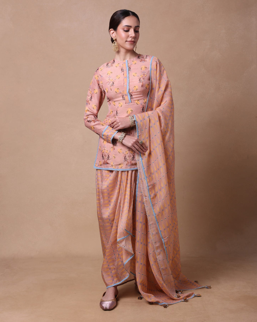 Gardenia Rhapsody Drape Skirt Set