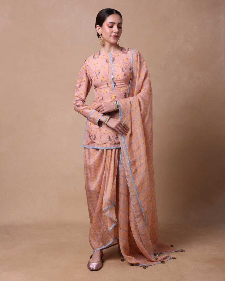 GARDENIA RHAPSODY DRAPE SKIRT SET