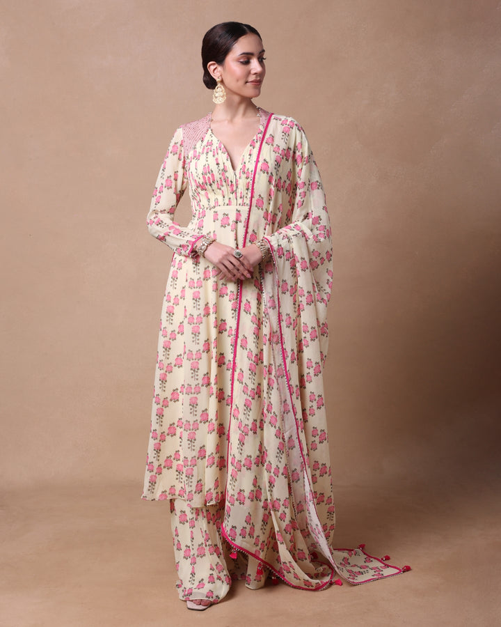 IVORY FLORA BLISS ANARKALI SET