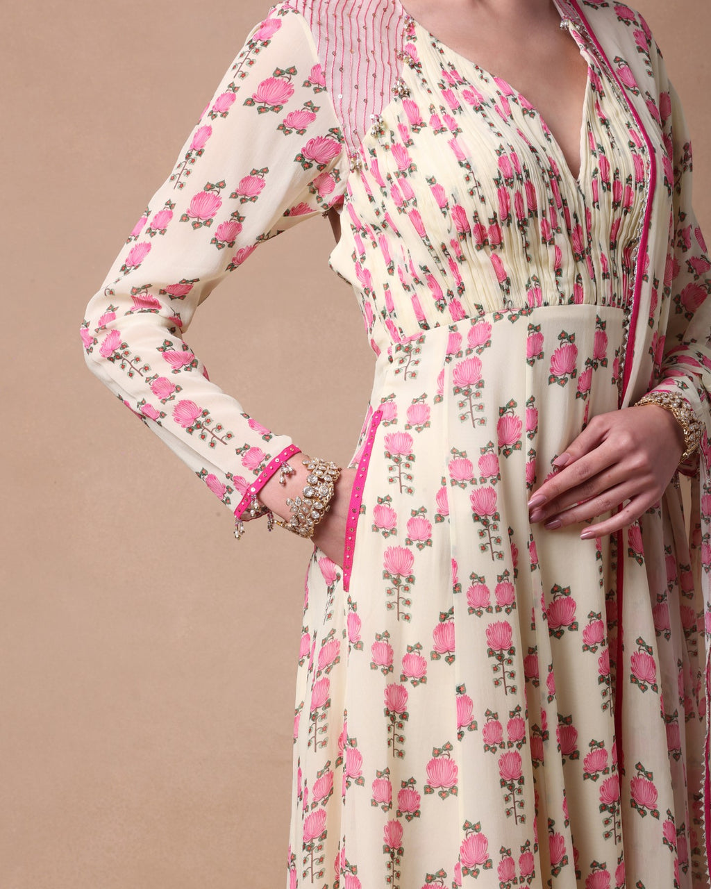 Ivory Flora Bliss Anarkali Set