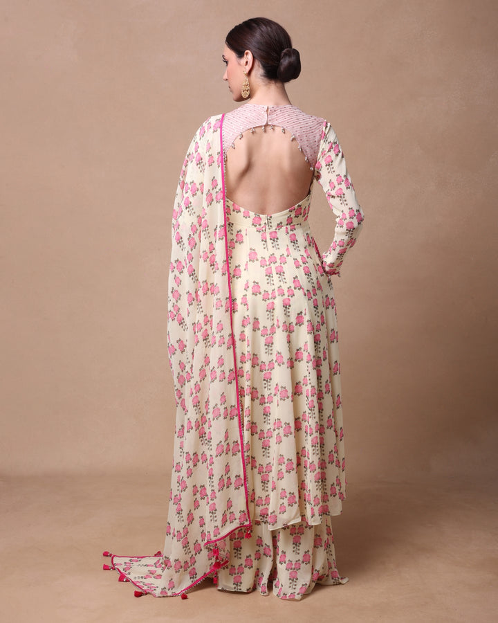 IVORY FLORA BLISS ANARKALI SET