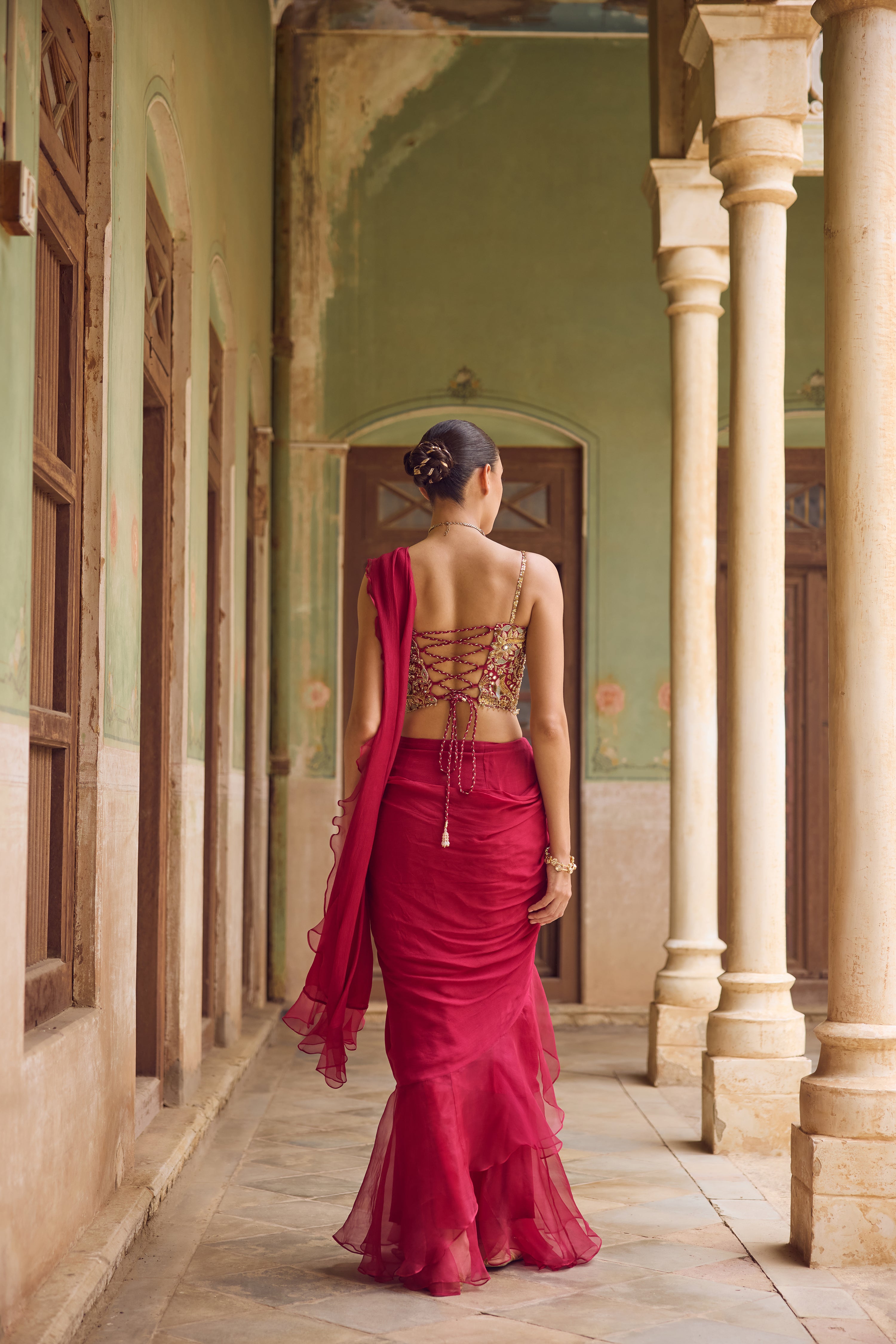GULAAB RUFFLE SAREE
