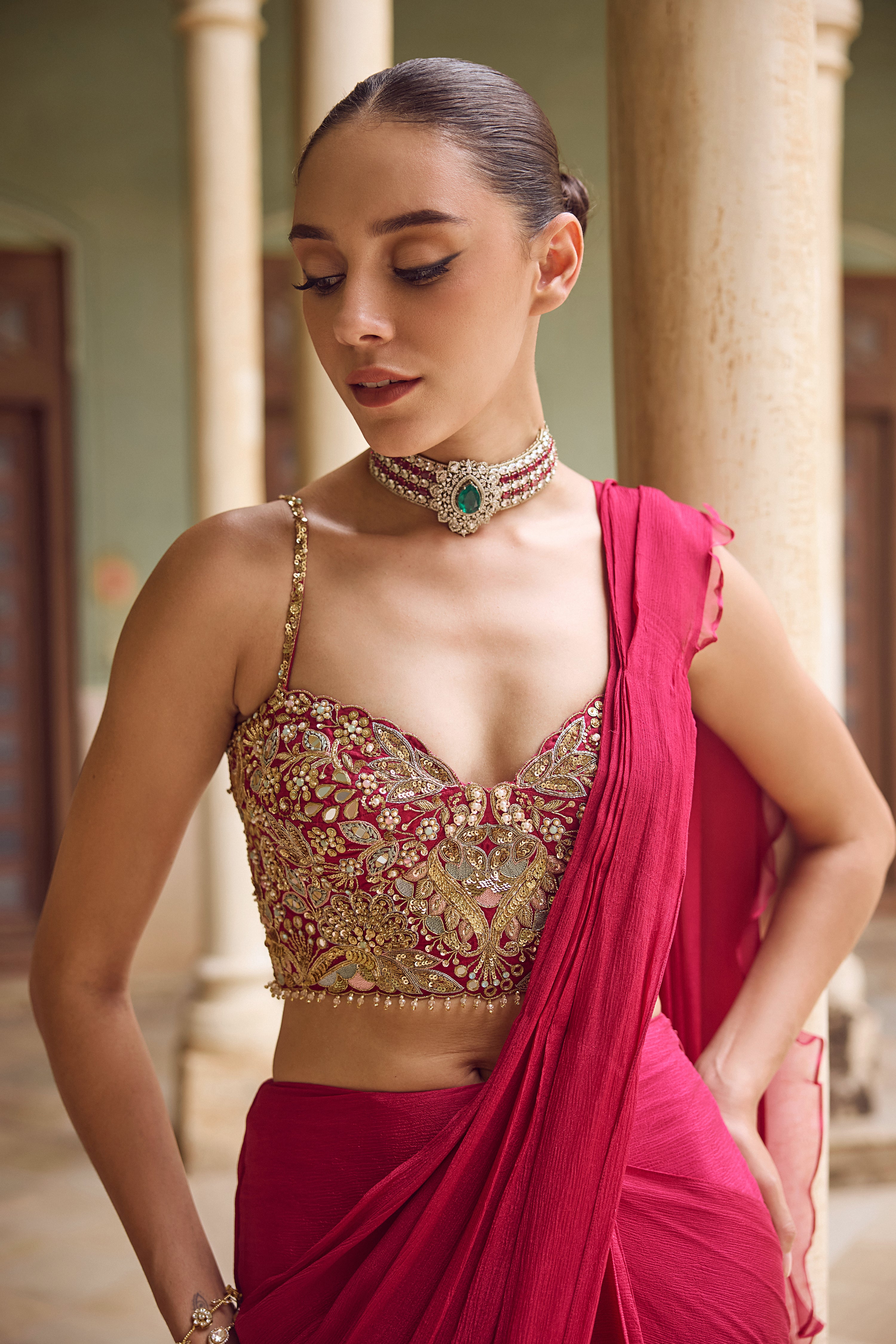 GULAAB RUFFLE SAREE