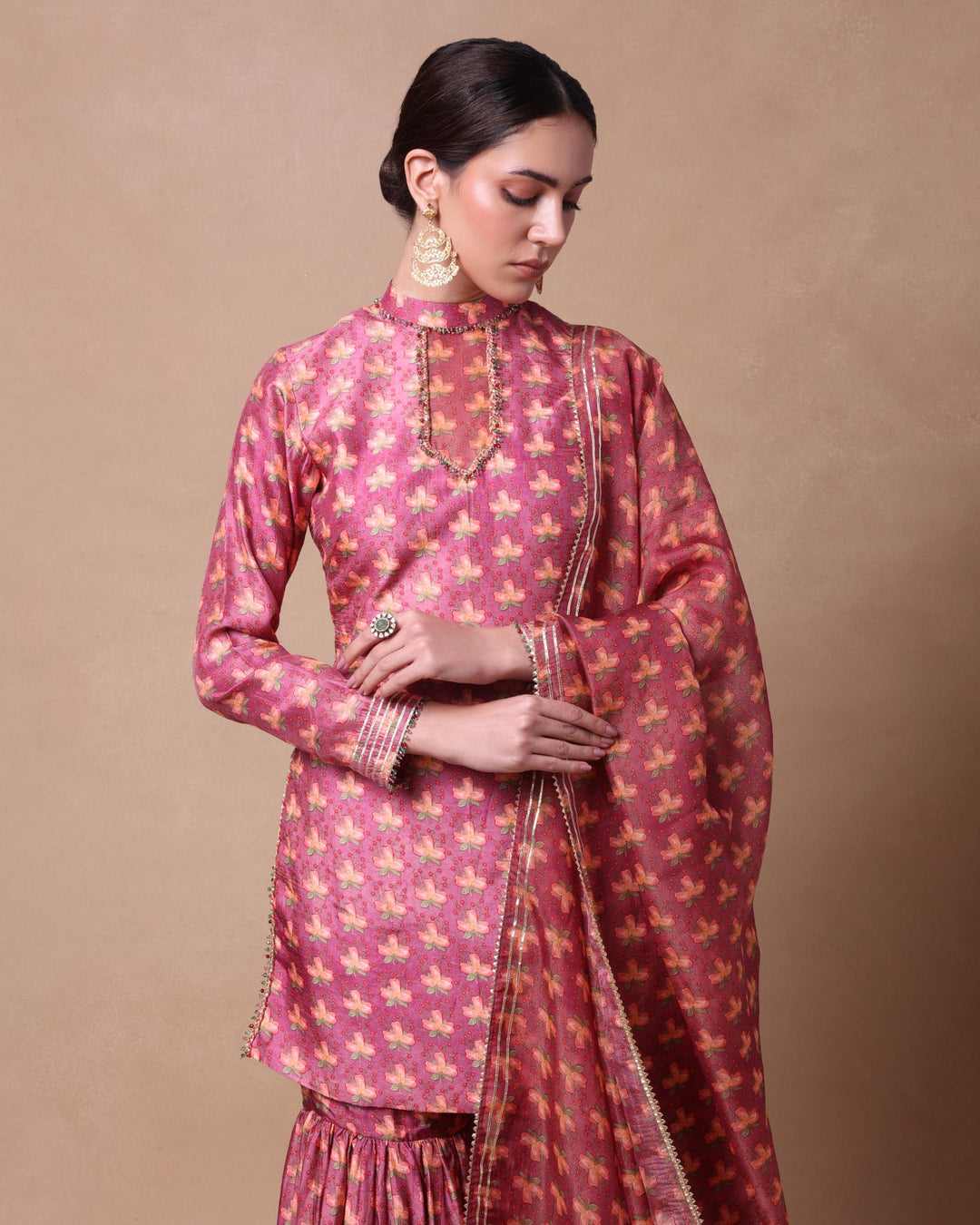 PLUM ETHEREAL BLOOM GHARARA SET