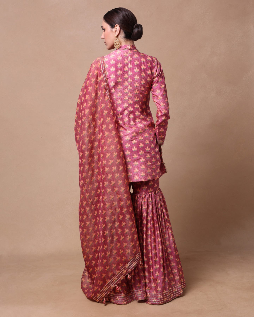 PLUM ETHEREAL BLOOM GHARARA SET