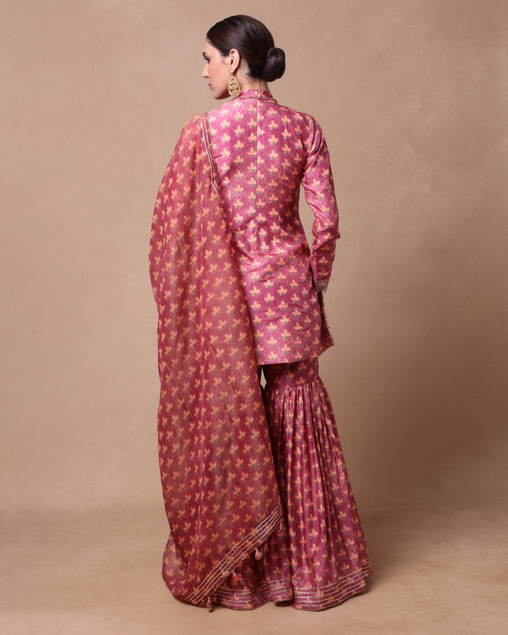 PLUM ETHEREAL BLOOM GHARARA SET