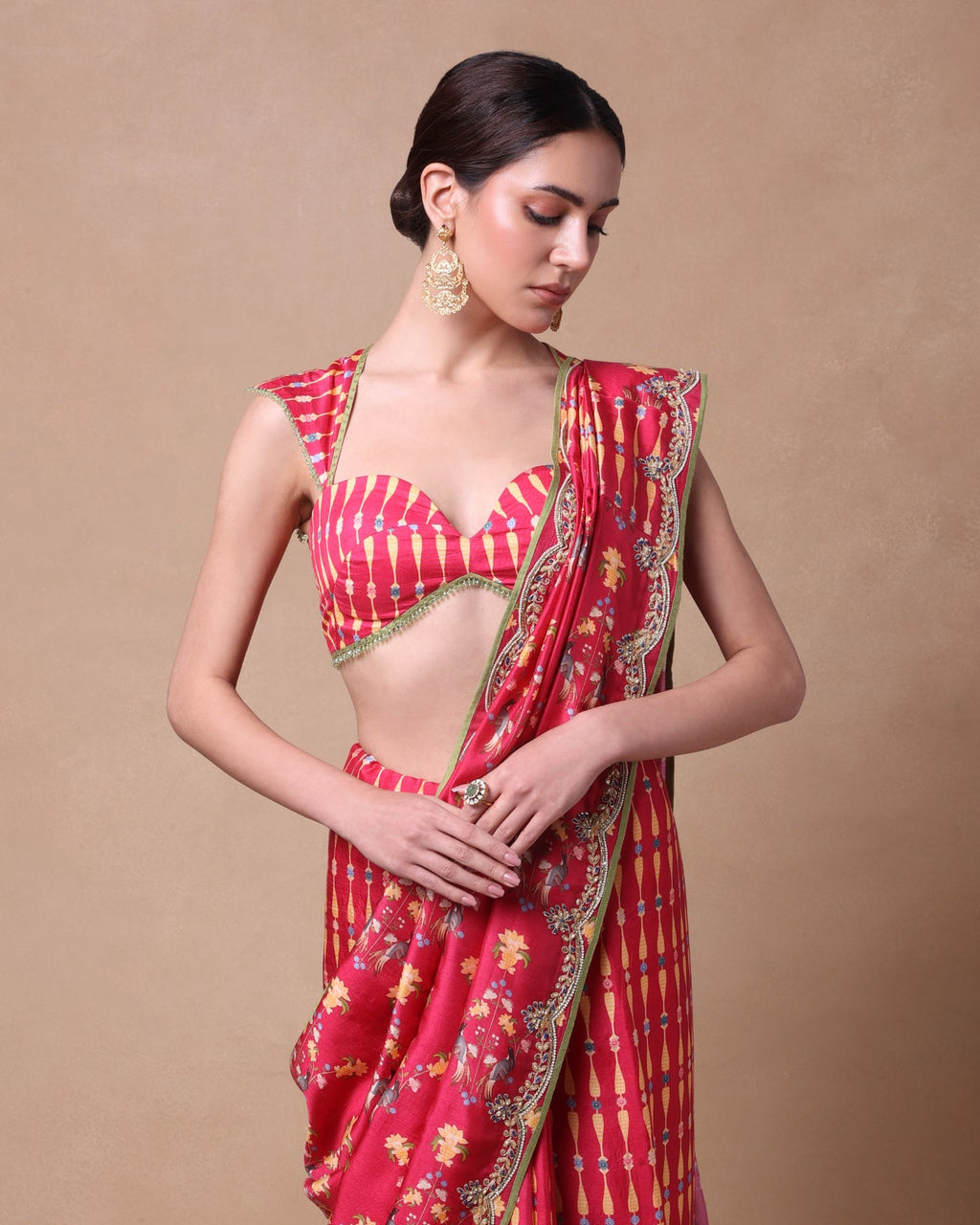 Pink Gardenia Rhapsody Saree Set