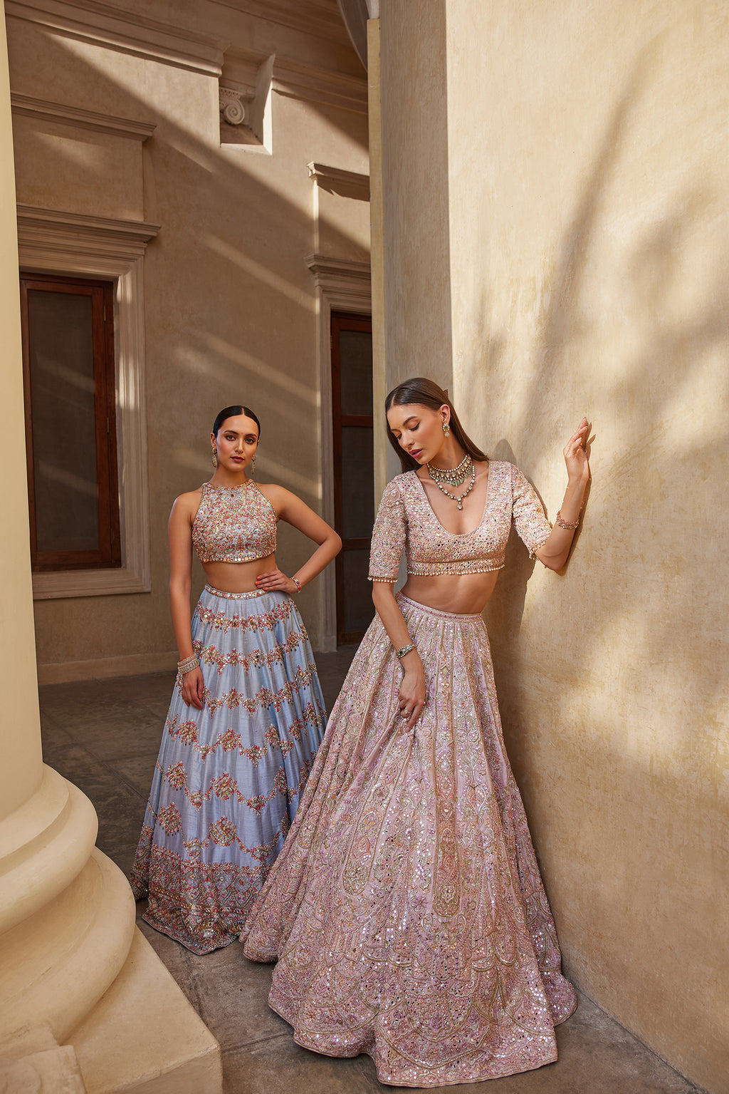 Rose Pink Mirror Lehenga