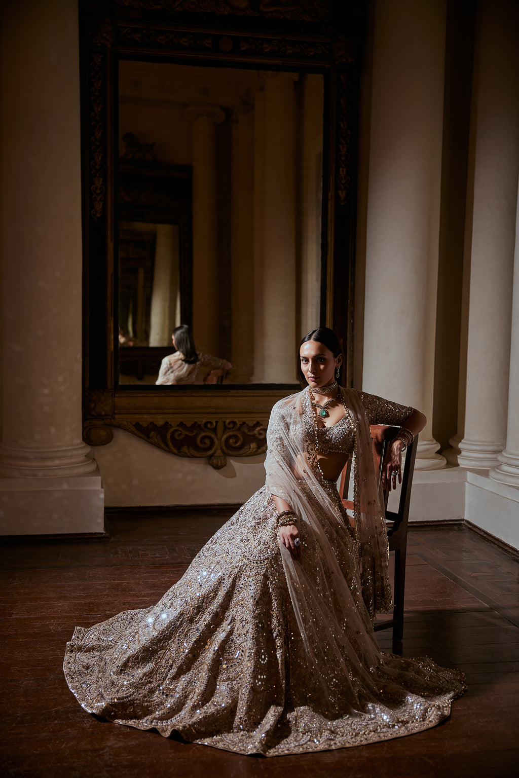 Dusky Rose Mirror Lehenga Set